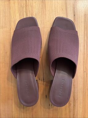 Everlane Glove Knit Slide Mules in Burgundy Mauve